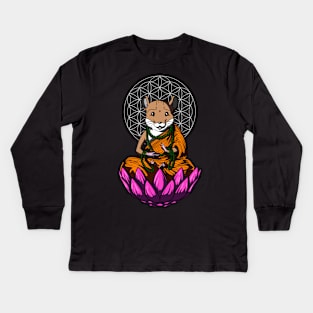 Hamster Mouse Buddha Kids Long Sleeve T-Shirt